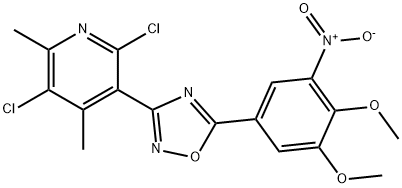 Pyridine, 2,5-dichloro-3-[5-(3,4-dimethoxy-5-nitrophenyl)-1,2,4-oxadiazol-3-yl]-4,6-dimethyl- Struktur