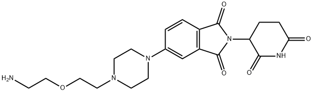 1H-Isoindole-1,3(2H)-dione, 5-[4-[2-(2-aminoethoxy)ethyl]-1-piperazinyl]-2-(2,6-dioxo-3-piperidinyl)- Struktur