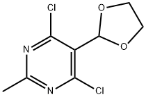 Pyrimidine, 4,6-dichloro-5-(1,3-dioxolan-2-yl)-2-methyl- Struktur