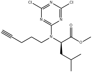 D-Leucine, N-(4,6-dichloro-1,3,5-triazin-2-yl)-N-4-pentyn-1-yl-, methyl ester Struktur