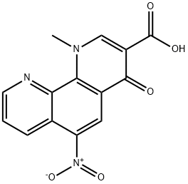 1-methyl-6-nitro-4-oxo-1,4-dihydro-1,10-phenanthroline-3-carboxylic acid Struktur