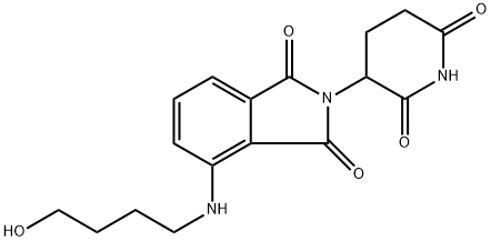 2-(2,6-dioxopiperidin-3-yl)-4-((4-hydroxybutyl)amino)isoindoline-1,3-dione Struktur