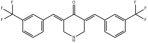 (3E,5E)-3,5-Bis[[3-(trifluoromethyl)phenyl]methylene]-4-piperidinone Struktur