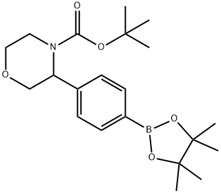 1,1-Dimethylethyl 3-[4-(4,4,5,5-tetramethyl-1,3,2-dioxaborolan-2-yl)phenyl]-4-morpholinecarboxylate Struktur