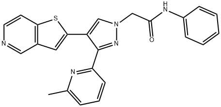 1H-Pyrazole-1-acetamide, 3-(6-methyl-2-pyridinyl)-N-phenyl-4-thieno[3,2-c]pyridin-2-yl- Struktur