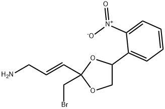 2-Propen-1-amine, 3-[2-(bromomethyl)-4-(2-nitrophenyl)-1,3-dioxolan-2-yl]-, (2E)- Struktur