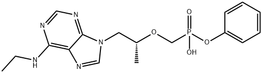 Phenyl hydrogen P-[[(1R)-2-[6-(ethylamino)-9H-purin-9-yl]-1-methylethoxy]methyl]phosphonate Struktur