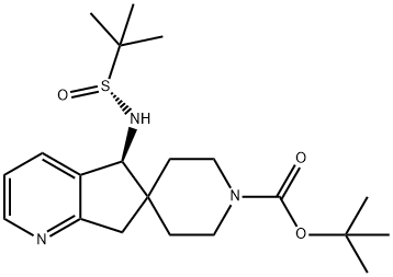 Spiro[6H-cyclopenta[b]pyridine-6,4'-piperidine]-1'-carboxylic acid, 5-[[(R)-(1,1-dimethylethyl)sulfinyl]amino]-5,7-dihydro-, 1,1-dimethylethyl ester, (5S)-