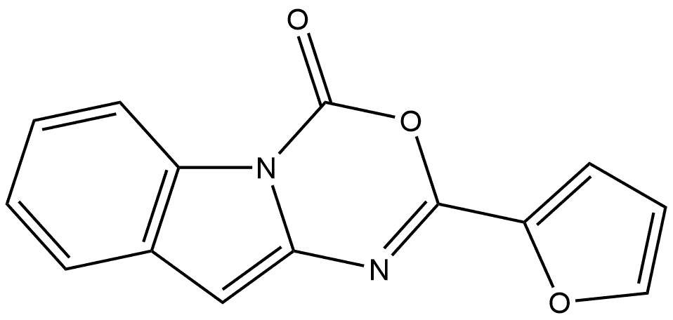 2-(2-Furanyl)-4H-[1,3,5]oxadiazino[3,4-a]indol-4-one Struktur