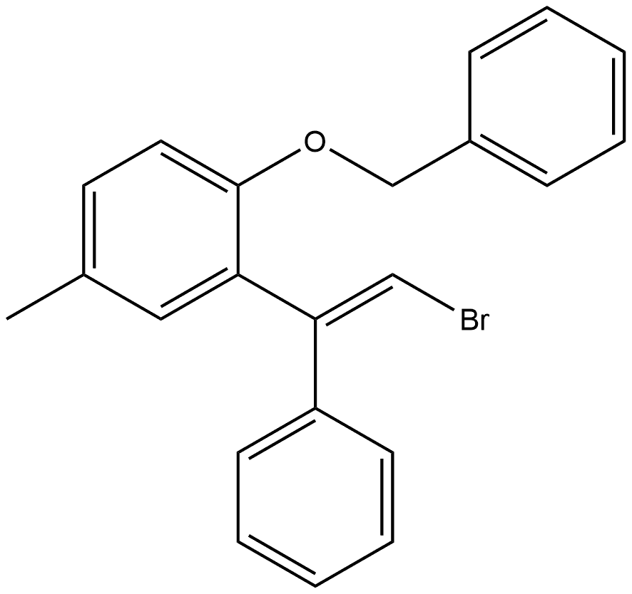 (Z)-1-(benzyloxy)-2-(2-bromo-1-phenylvinyl)-4-methylbenzene Struktur