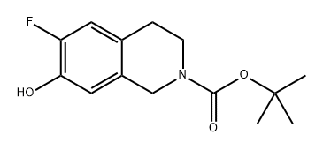 tert-butyl 6-fluoro-7-hydroxy-3,4-dihydroisoquinoline-2(1H)-carboxylate Struktur