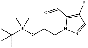 1H-Pyrazole-5-carboxaldehyde, 4-bromo-1-[2-[[(1,1-dimethylethyl)dimethylsilyl]oxy]ethyl]- Struktur