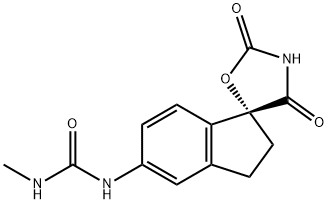 Urea, N-[(1R)-2,3-dihydro-2',4'-dioxospiro[1H-indene-1,5'-oxazolidin]-5-yl]-N'-methyl- Struktur