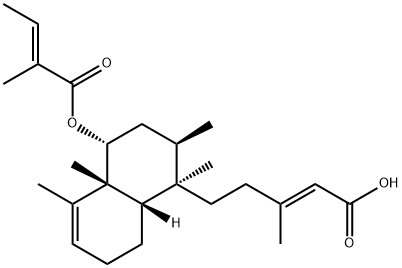 2-Pentenoic acid, 3-methyl-5-[(1R,2R,4R,4aR,8aS)-1,2,3,4,4a,7,8,8a-octahydro-1,2,4a,5-tetramethyl-4-[[(2E)-2-methyl-1-oxo-2-buten-1-yl]oxy]-1-naphthalenyl]-, (2E)-|化合物 KOLAVENIC ACID ANALOG