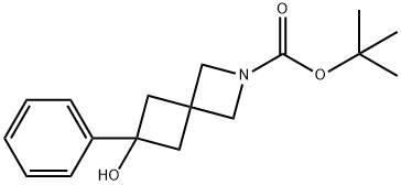 2-Azaspiro[3.3]heptane-2-carboxylic acid, 6-hydroxy-6-phenyl-, 1,1-dimethylethyl ester Struktur