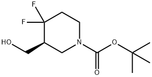 (S)-tert-butyl 4,4-difluoro-3-(hydroxymethyl)piperidine-1-carboxylate Struktur