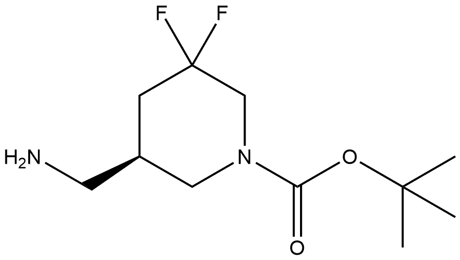 tert-butyl (R)-5-(aminomethyl)-3,3-difluoropiperidine-1-carboxylate Struktur