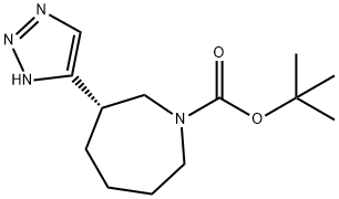 1H-Azepine-1-carboxylic acid, hexahydro-3-(1H-1,2,3-triazol-5-yl)-, 1,1-dimethylethyl ester, (3S)- Struktur