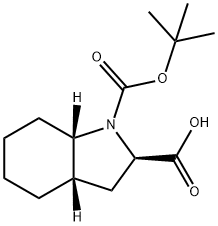 1H-?Indole-?1,?2-?dicarboxylic acid, octahydro-?, 1-?(1,?1-?dimethylethyl) ester, (2R,?3aS,?7aS)?- Struktur