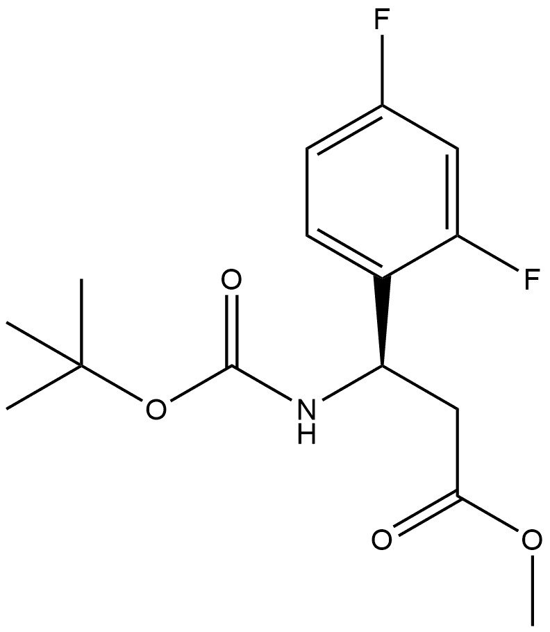 methyl (R)-3-((tert-butoxycarbonyl)amino)-3-(2,4-difluorophenyl)propanoate Struktur