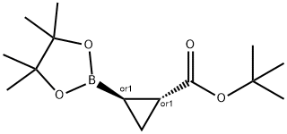 rel-1,1-Dimethylethyl (1R,2R)-2-(4,4,5,5-tetramethyl-1,3,2-dioxaborolan-2-yl)cyclopropanecarboxylate Struktur