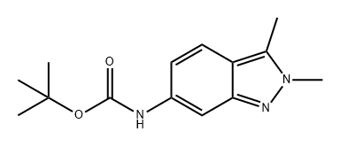 Carbamic acid, N-(2,3-dimethyl-2H-indazol-6-yl)-, 1,1-dimethylethyl ester Struktur