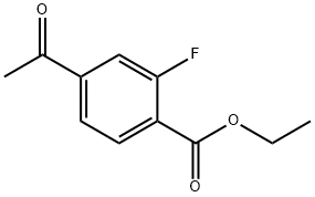 Benzoic acid, 4-acetyl-2-fluoro-, ethyl ester Struktur