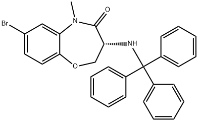 1,5-Benzoxazepin-4(5H)-one, 7-bromo-2,3-dihydro-5-methyl-3-[(triphenylmethyl)amino]-, (3R)- Struktur