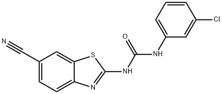 Urea, N-(3-chlorophenyl)-N'-(6-cyano-2-benzothiazolyl)- Struktur