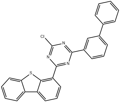 1,3,5-Triazine, 2-[1,1'-biphenyl]-3-yl-4-chloro-6-(4-dibenzothienyl)- Struktur