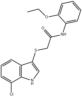 Acetamide, 2-[(7-chloro-1H-indol-3-yl)thio]-N-(2-ethoxyphenyl)- Struktur