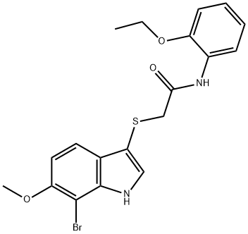 Acetamide, 2-[(7-bromo-6-methoxy-1H-indol-3-yl)thio]-N-(2-ethoxyphenyl)- Struktur