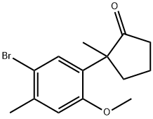 Cyclopentanone, 2-(5-bromo-2-methoxy-4-methylphenyl)-2-methyl- Struktur