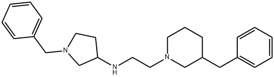 1-Piperidineethanamine, 3-(phenylmethyl)-N-[1-(phenylmethyl)-3-pyrrolidinyl]- Struktur