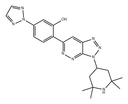 Phenol, 2-[3-(2,2,6,6-tetramethyl-4-piperidinyl)-3H-1,2,3-triazolo[4,5-c]pyridazin-6-yl]-5-(2H-1,2,3-triazol-2-yl)- Struktur