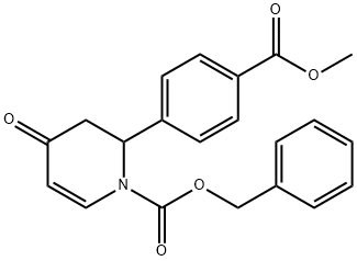 1(2H)-Pyridinecarboxylic acid, 3,4-dihydro-2-[4-(methoxycarbonyl)phenyl]-4-oxo-, phenylmethyl ester Struktur