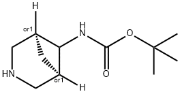 Carbamic acid, N-(1R,5S)-3-azabicyclo[3.1.1]hept-6-yl-, 1,1-dimethylethyl ester, rel- Struktur