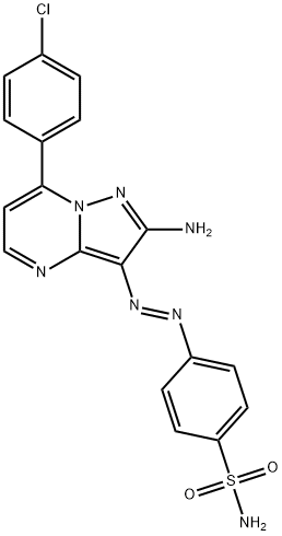 Benzenesulfonamide, 4-[(1E)-2-[2-amino-7-(4-chlorophenyl)pyrazolo[1,5-a]pyrimidin-3-yl]diazenyl]- Struktur