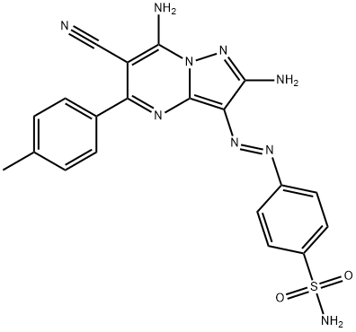 Benzenesulfonamide, 4-[(1E)-2-[2,7-diamino-6-cyano-5-(4-methylphenyl)pyrazolo[1,5-a]pyrimidin-3-yl]diazenyl]- Struktur