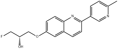 2-Propanol, 1-fluoro-3-[[2-(6-methyl-3-pyridinyl)-6-quinolinyl]oxy]-, (2S)- Struktur