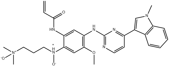 2-Propenamide, N-[2-[[2-(dimethyloxidoamino)ethyl]methyloxidoamino]-4-methoxy-5-[[4-(1-methyl-1H-indol-3-yl)-2-pyrimidinyl]amino]phenyl]- Struktur