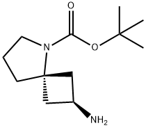 5-Azaspiro[3.4]octane-5-carboxylic acid, 2-amino-, 1,1-dimethylethyl ester, trans- Struktur