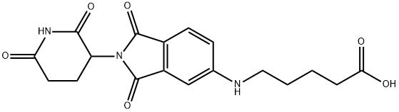 Pentanoic acid, 5-[[2-(2,6-dioxo-3-piperidinyl)-
2,3-dihydro-1,3-dioxo-1H-isoindol-5-yl]amino]- Struktur