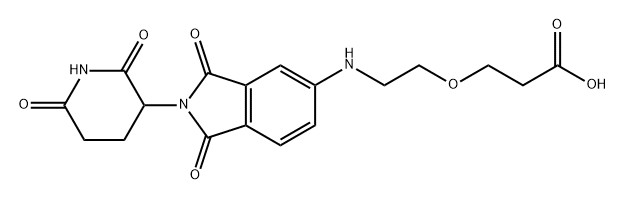 Propanoic acid, 3-[2-[[2-(2,6-dioxo-3-piperidinyl)-2,3-dihydro-1,3-dioxo-1H-isoindol-5-yl]amino]ethoxy]- Struktur