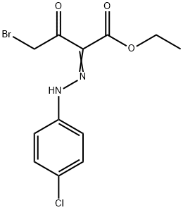 Butanoic acid, 4-bromo-2-[2-(4-chlorophenyl)hydrazinylidene]-3-oxo-, ethyl ester Struktur