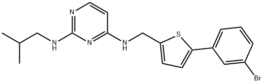 2,4-Pyrimidinediamine, N4-[[5-(3-bromophenyl)-2-thienyl]methyl]-N2-(2-methylpropyl)- Struktur