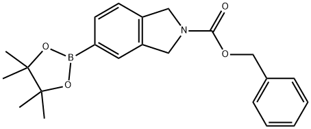 2H-Isoindole-2-carboxylic acid, 1,3-dihydro-5-(4,4,5,5-tetramethyl-1,3,2-dioxaborolan-2-yl)-, phenylmethyl ester Struktur