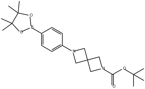 2,6-Diazaspiro[3.3]heptane-2-carboxylic acid, 6-[4-(4,4,5,5-tetramethyl-1,3,2-dioxaborolan-2-yl)phenyl]-, 1,1-dimethylethyl ester Struktur