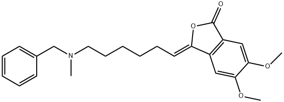 1(3H)-Isobenzofuranone, 5,6-dimethoxy-3-[6-[methyl(phenylmethyl)amino]hexylidene]-, (3Z)- Struktur