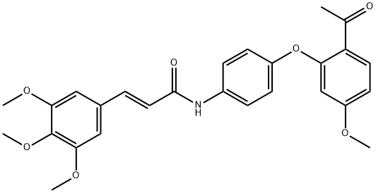 2-Propenamide, N-[4-(2-acetyl-5-methoxyphenoxy)phenyl]-3-(3,4,5-trimethoxyphenyl)-, (2E)- Struktur